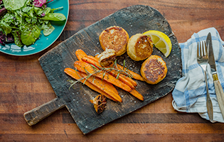 Fish Cakes with Butter Carrots